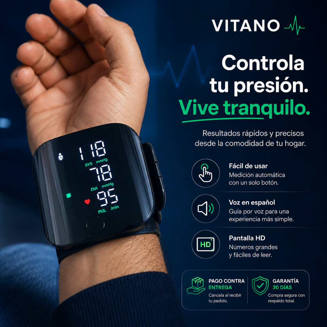 Tensiómetro Digital de Muñeca con Voz en Español